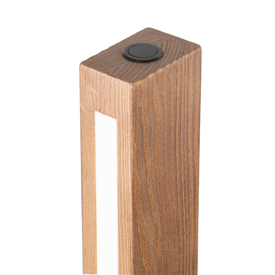 TK Teo LED gulvlampe - valnddefarvet tr og sort metal