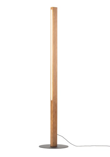 TK Teo LED gulvlampe - valnddefarvet tr og sort metal