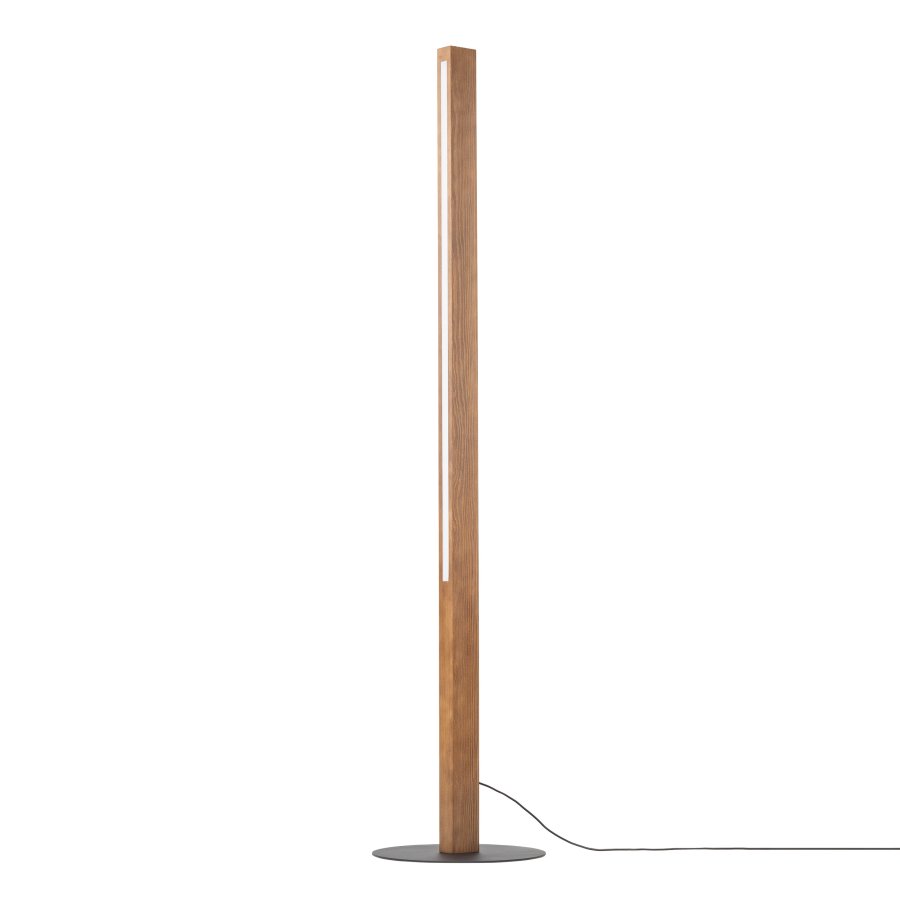 TK Teo LED gulvlampe - valnddefarvet tr og sort metal