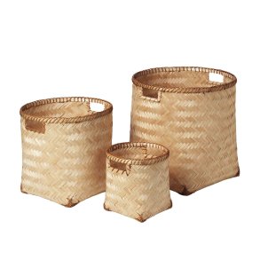BROSTE COPENHAGEN Kasia kurv, m. hank - natur bambus (st af 3)