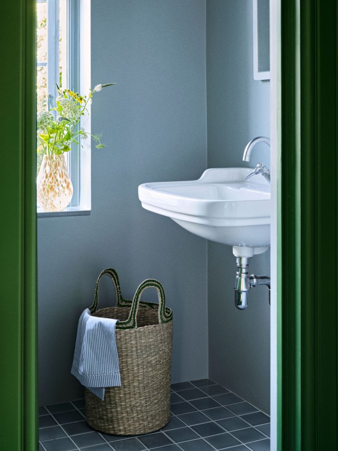 BROSTE COPENHAGEN Lykke kurv, m. hank - grn og natur sgrs (st med 3)