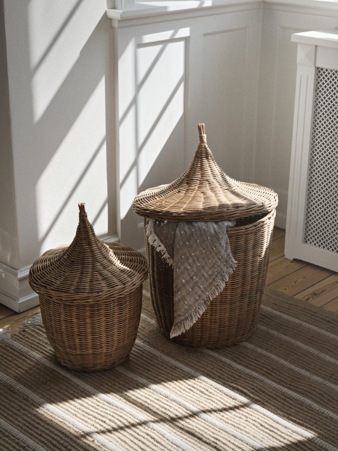 BROSTE COPENHAGEN Pallas kurv, m. lg - natur brun rattan (st med 2)