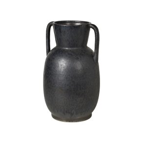 BROSTE COPENHAGEN Simi vase, rund - antik gr/sort keramik