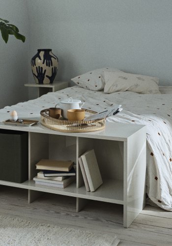 BROSTE COPENHAGEN Mime vase, rund - intense bl og rainy day gr keramik