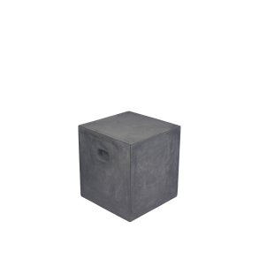 BROSTE COPENHAGEN Fiber udendrs taburet, kvadratisk - charcoal fibercement (37x37)