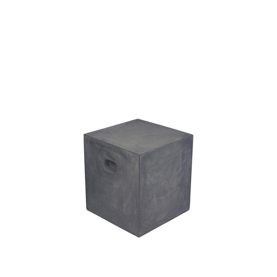 BROSTE COPENHAGEN Fiber udendrs taburet, kvadratisk - charcoal fibercement (37x37)