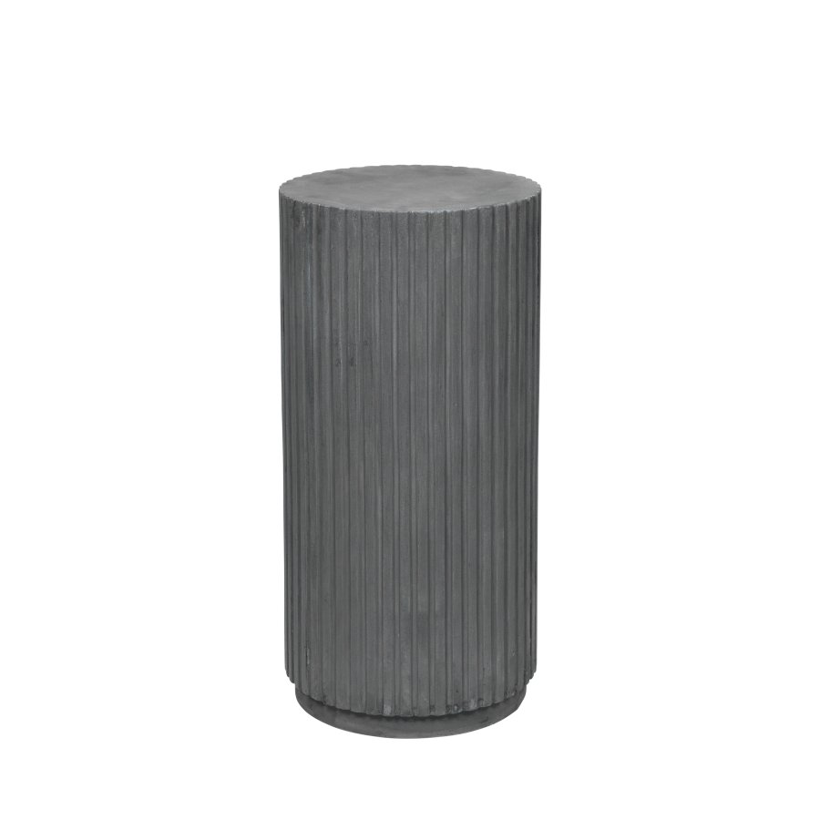BROSTE COPENHAGEN rund Rillo sidebord - gr fibercement (38,5)