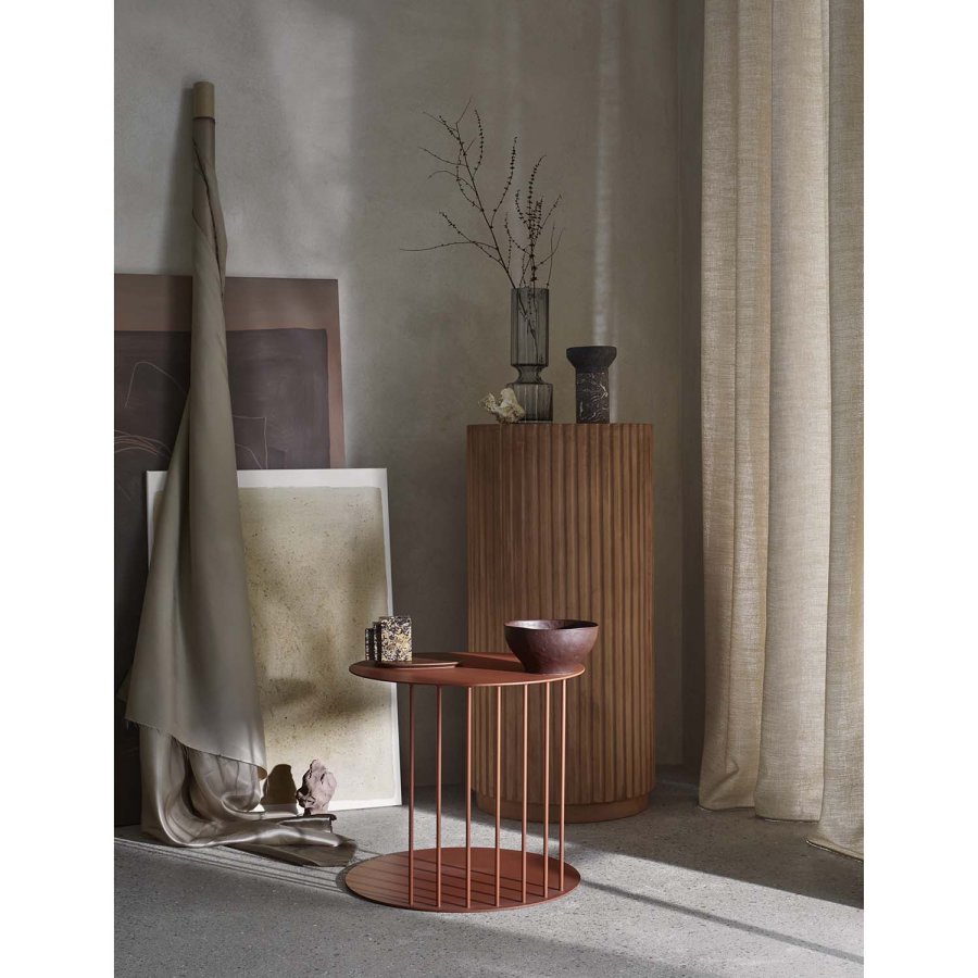 BROSTE COPENHAGEN rund Rillo sidebord - brun fibercement (38)