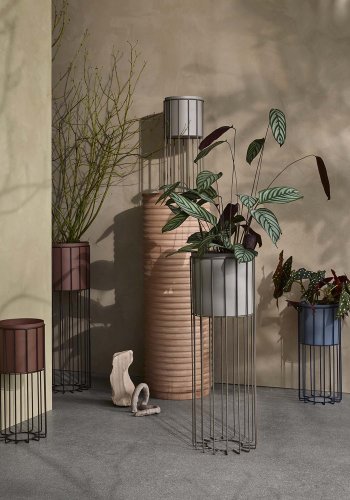 BROSTE COPENHAGEN rund Rillo piedestal - brun fibercement (36)