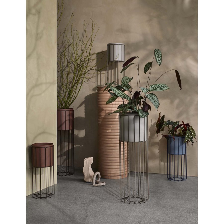 BROSTE COPENHAGEN rund Rillo piedestal - brun fibercement (36)