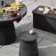 BROSTE COPENHAGEN Fiber havebord, rund - charcoal fibercement (110)