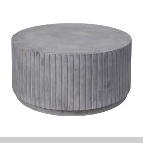 BROSTE COPENHAGEN Rillo sofabord, rund - gr fibercement (75)