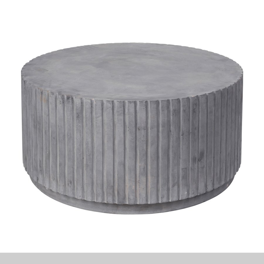 BROSTE COPENHAGEN Rillo sofabord, rund - gr fibercement (75)