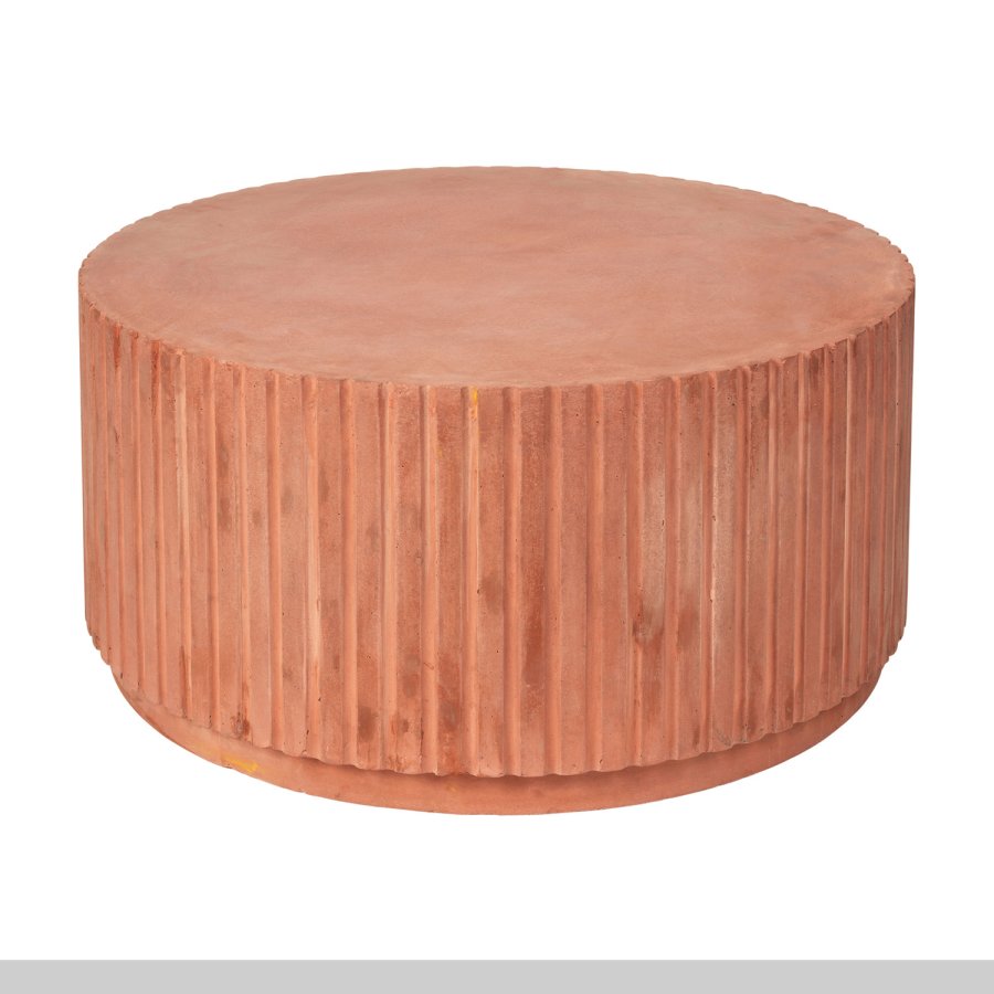 BROSTE COPENHAGEN Rillo sofabord, rund - terracotta fibercement (75)