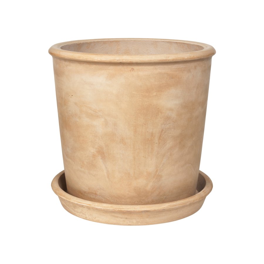 BROSTE COPENHAGEN Rolf urtepotteskjuler, rund - beige fibercement (50)