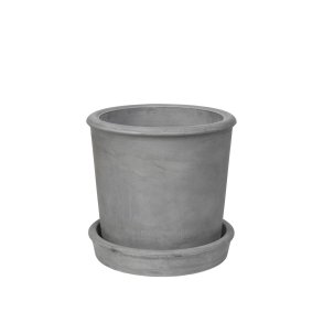 BROSTE COPENHAGEN Rolf udendrs krukke, rund - charcoal fibercement