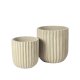 BROSTE COPENHAGEN Fiber udendrs krukke, rund - antik beige fibercement (st med 2)