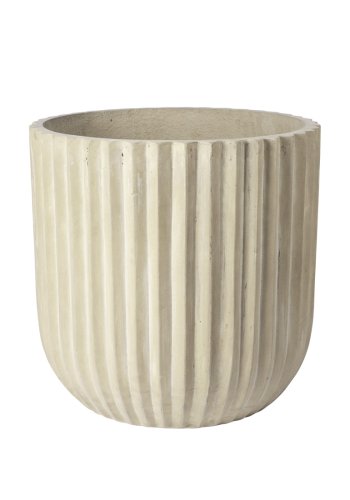 BROSTE COPENHAGEN Fiber udendrs krukke, rund - antik beige fibercement