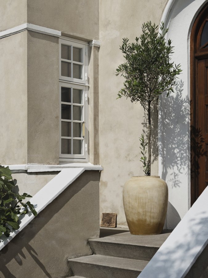 BROSTE COPENHAGEN Ray udendrs krukke, rund - antik beige fibercement