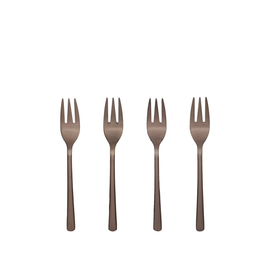 BROSTE COPENHAGEN Hune kagegaffel - titanium espresso rustfrit stl (st med 4)