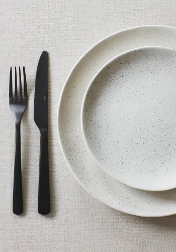 BROSTE COPENHAGEN Hune bestik - titanium mat sort rustfrit stl (st med 4)