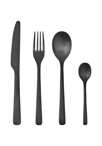 BROSTE COPENHAGEN Hune bestik - titanium mat sort rustfrit stl (st med 4)