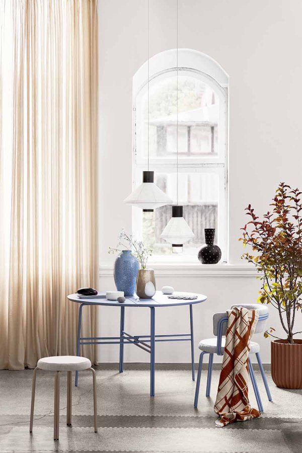 BROSTE COPENHAGEN Ada Dot vase, rund - taupe varm gr glas