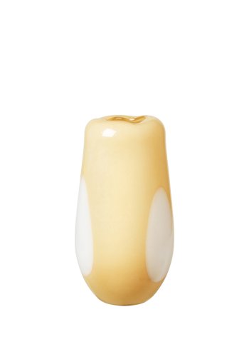 BROSTE COPENHAGEN Ada Dot vase, rund - fleece gul glas