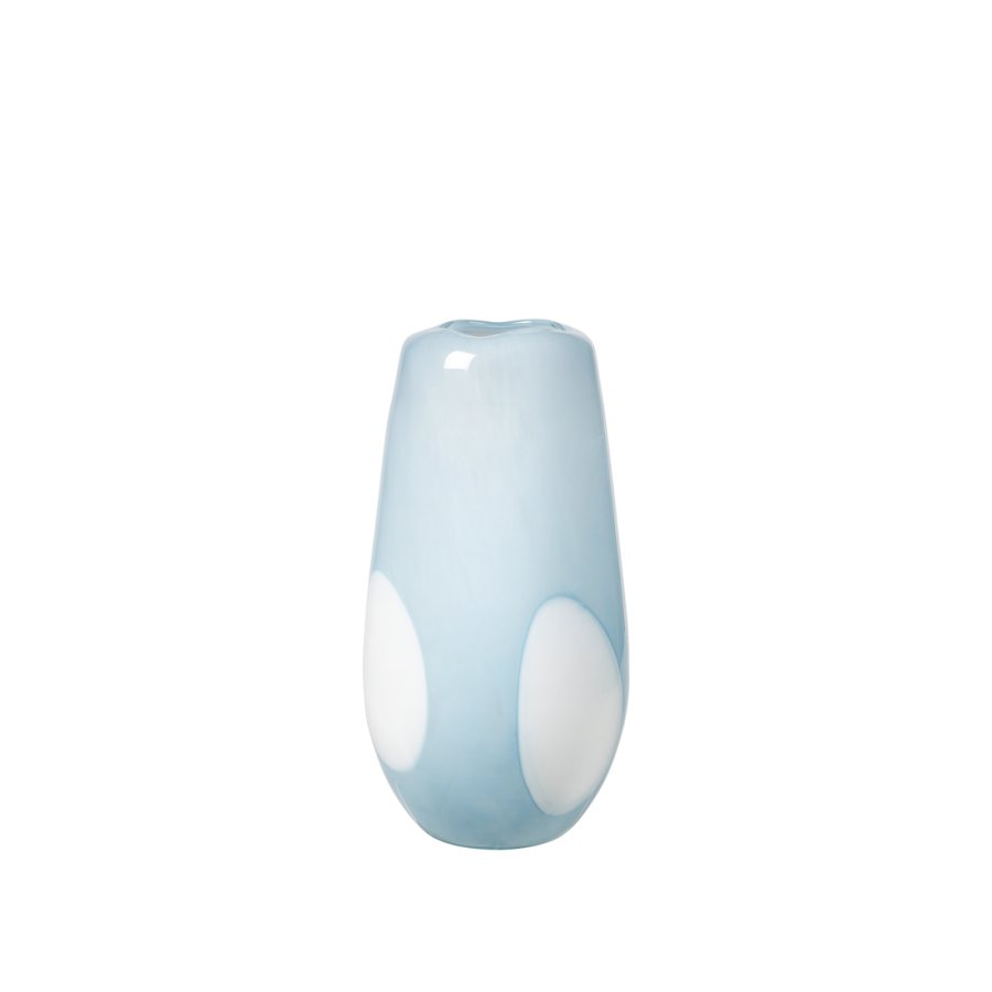 BROSTE COPENHAGEN Ada Dot vase, rund - air bl glas