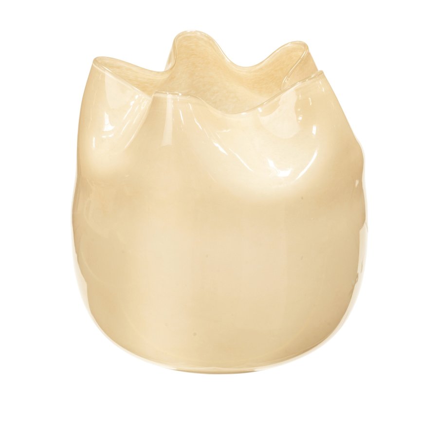 BROSTE COPENHAGEN Esther vase, rund - gul mundblst glas (30)