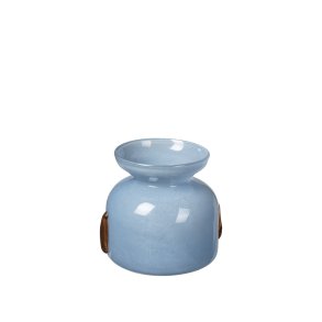 BROSTE COPENHAGEN Vera vase, rund - serenity lysebl glas