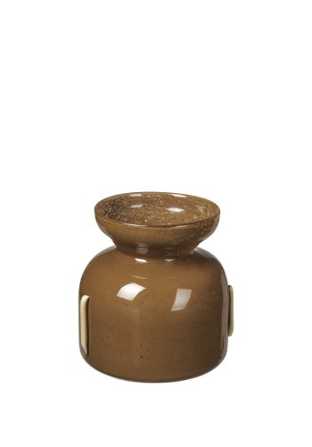 BROSTE COPENHAGEN Vera vase, rund - meerkat brun glas