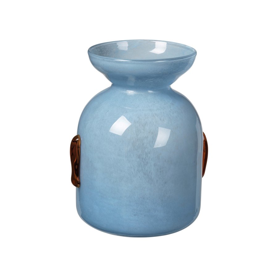 BROSTE COPENHAGEN Vera vase, rund - bl mundblst glas (21)