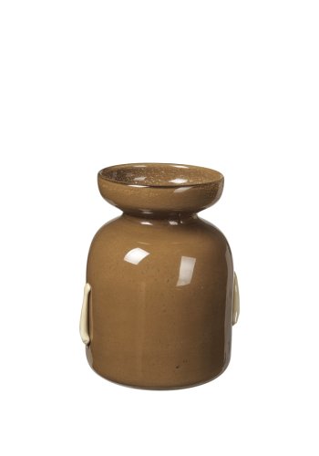 BROSTE COPENHAGEN Vera vase, rund - meerkat brun glas