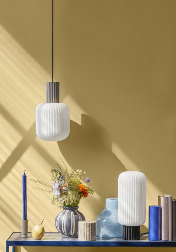 BROSTE COPENHAGEN Silas vase, rund - serenity lysebl glas