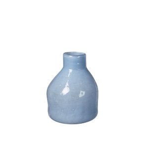 BROSTE COPENHAGEN Silas vase, rund - serenity lysebl glas