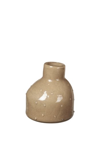 BROSTE COPENHAGEN Silas vase, rund - light sand glas