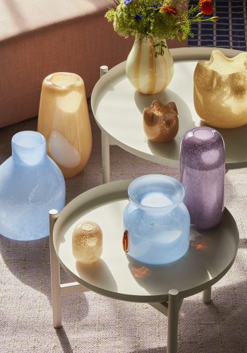BROSTE COPENHAGEN Silas vase, rund - light sand glas