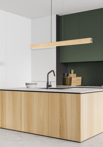 TK Teo LED loftlampe 1260 - natur tr og sort metal