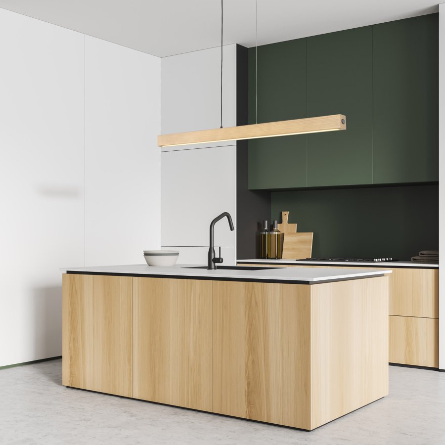 TK Teo LED loftlampe 1260 - natur tr og sort metal