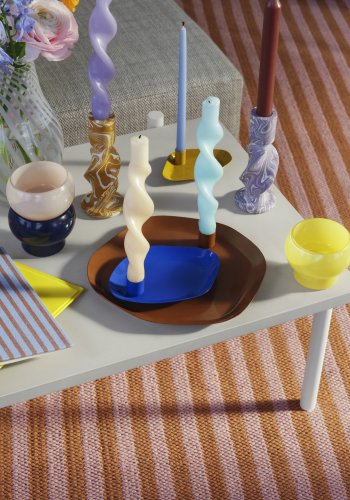 BROSTE COPENHAGEN Agate lysestage (st af 3), farvet glas (: 9 cm)