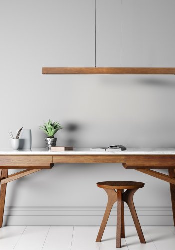 TK Teo LED loftlampe 1260 - valnddefarvet tr og sort metal