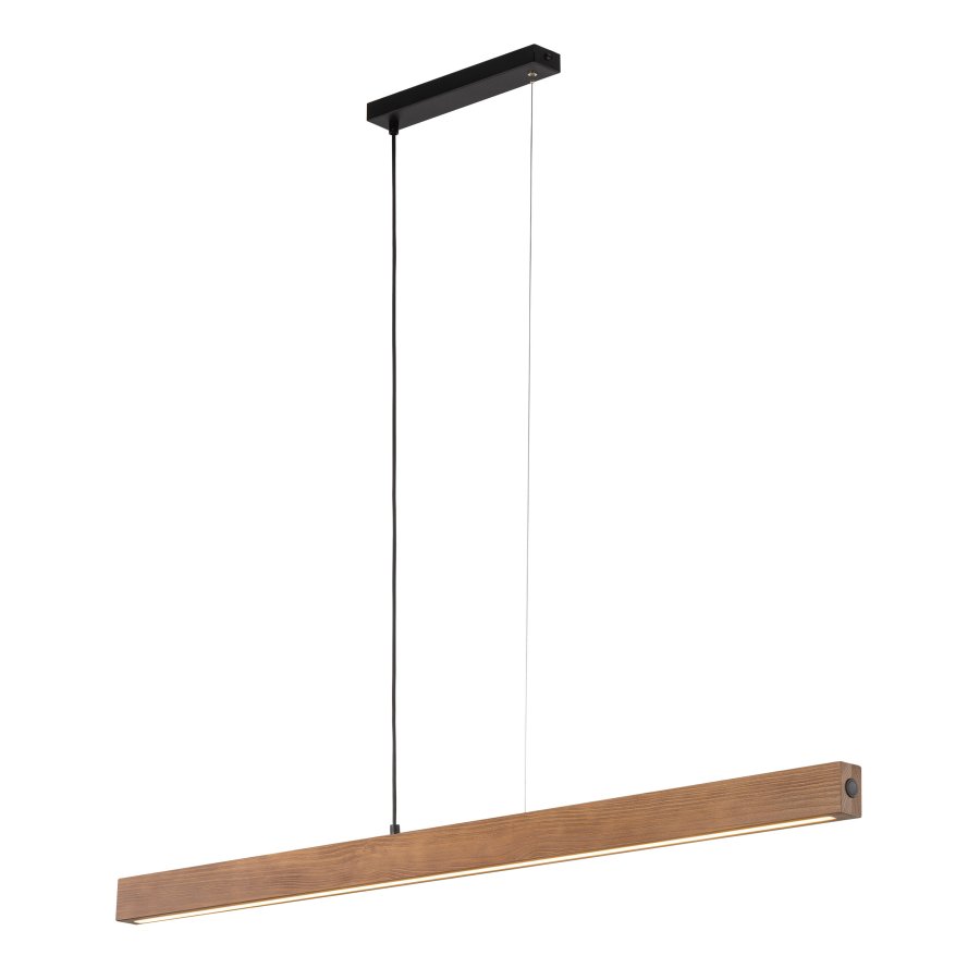 TK Teo LED loftlampe 1260 - valnddefarvet tr og sort metal