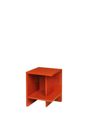 BROSTE COPENHAGEN Tenna natbord, hjrevendt, m. 1 hylde - pumpkin orange MDF (38x38)