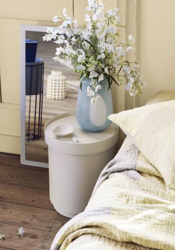 BROSTE COPENHAGEN Tenna vgspejl, rektangulr - spejlglas og rainy day gr MDF (78x46)