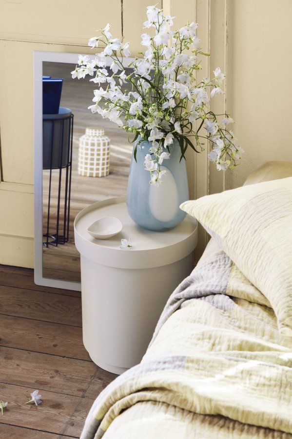 BROSTE COPENHAGEN Tenna vgspejl, rektangulr - spejlglas og rainy day gr MDF (78x46)