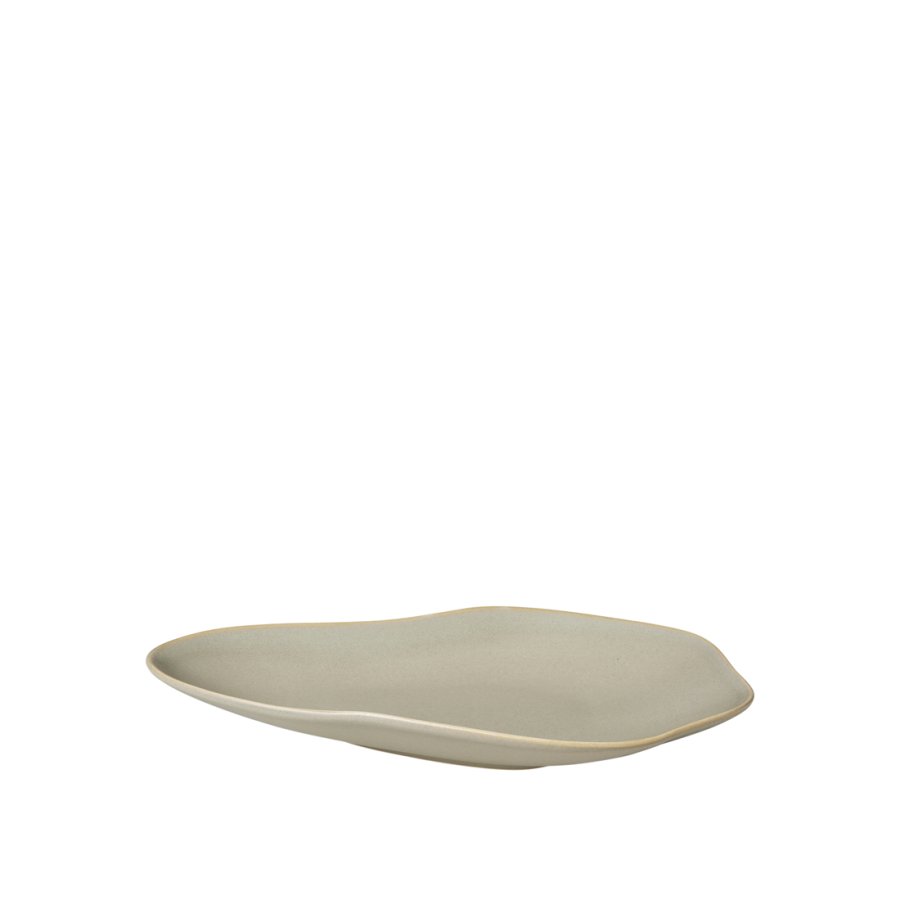 BROSTE COPENHAGEN Limfjord desserttallerken, organisk - mat lysegr stentj (14,8x24)