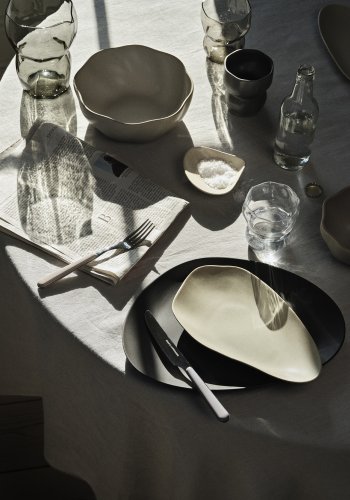 BROSTE COPENHAGEN Limfjord desserttallerken, organisk - mat lysegr stentj (14,8x24)