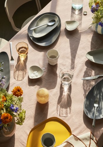 BROSTE COPENHAGEN Limfjord middagstallerken, organisk - mat mrkegr stentj (23x31)