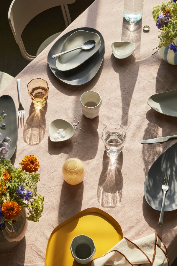 BROSTE COPENHAGEN Limfjord middagstallerken, organisk - mat mrkegr stentj (23x31)